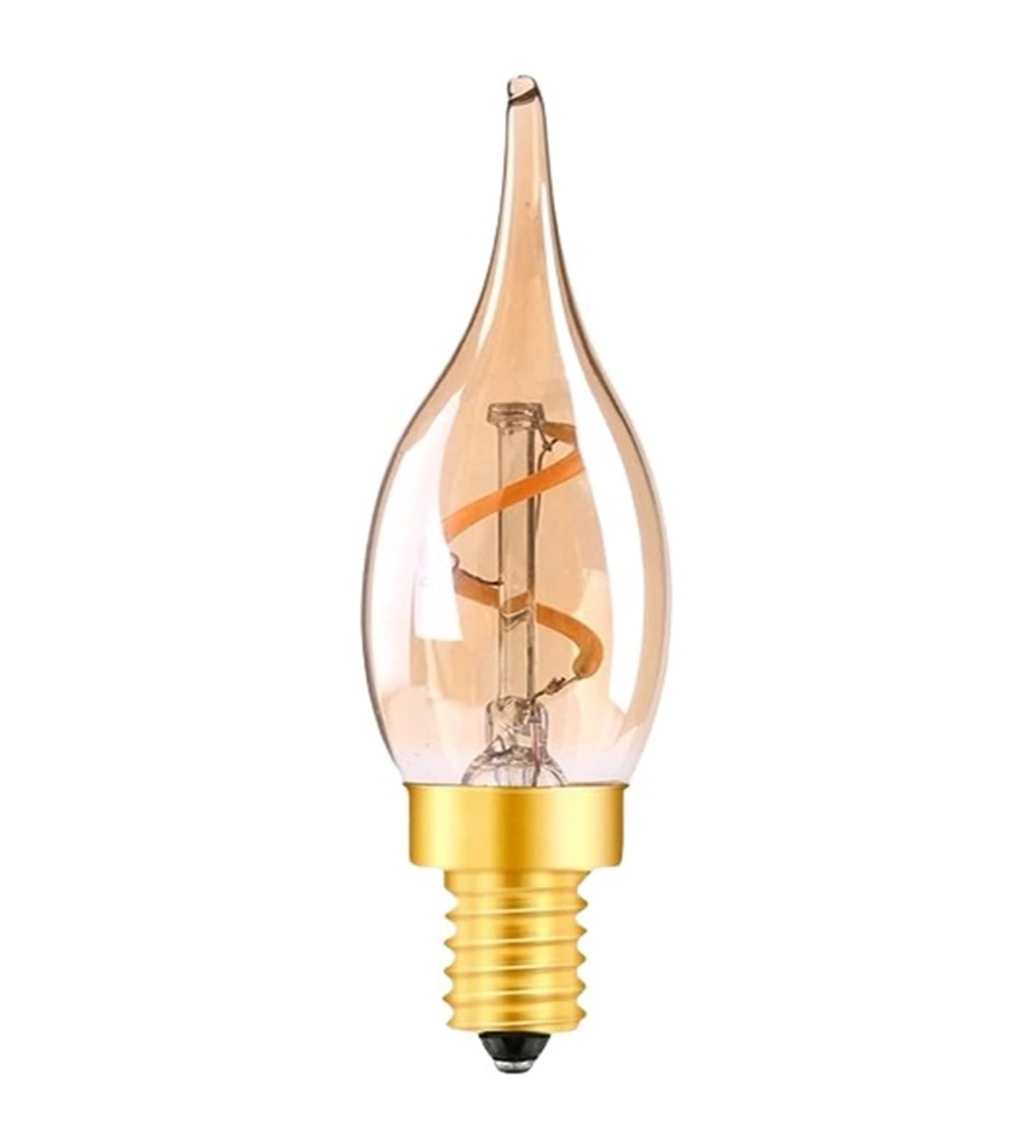 JrEam C22 Vintage Kerze Glühbirne E14 220 V 1,5 W Dimmbar 2200 K Bernstein Spiral Filament Anhänger Kronleuchter(Amber GLASS-15 PCS_E14-220V_YES_1.5W)