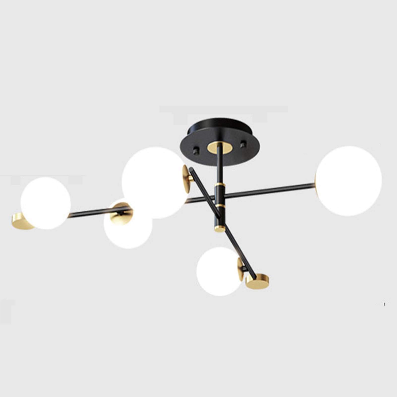 Nowoczesna i minimalistyczna lampa sufitowa G9 Magic Bean, skandynawski żyrandol, kreatywny żyrandol do domu, sypialni lub salonu, czarno-złoty 5