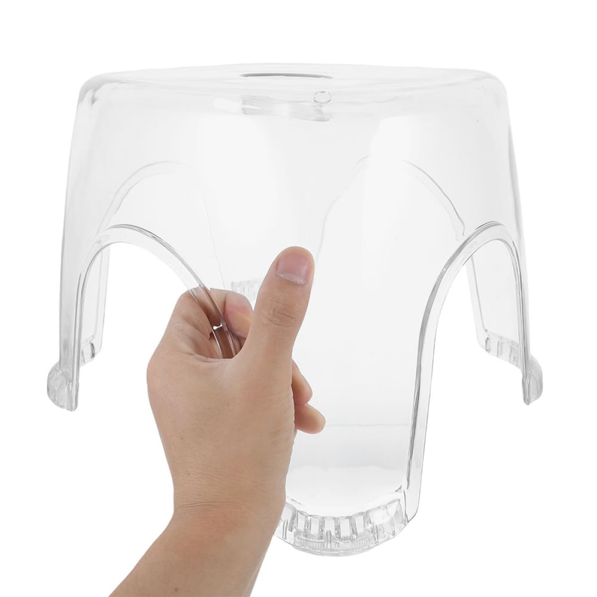 NUOBESTY Transparenter Rutschfester Duschhocker Badezimmer Fußstütze Ergonomisch Stabil für Rasur und Baden Geeignet