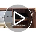 Farmhouse Makeup Vanity Desk with Solid Wood Stool, Makeup Vanity with Mirror and Lights & Power Outlet, Makeup Table with 2 Drawers, Dressing Table with Glass Top for Bedroom Dressing Room, Brown