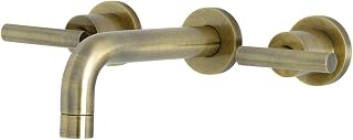 Kingston KS8123CML Wall Mount Bathroom Faucet, Antique Brass