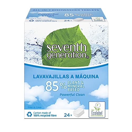 Lavavajillas Pastillas Seventh Generation Pastillas Ecológicas Lavavajillas Free & Clear Todo en Uno 24 pastillas