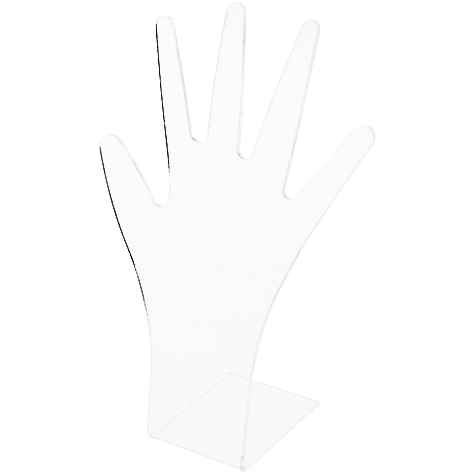 Plymor Flat Clear Acrylic Hand for Jewelry Display, 9.25