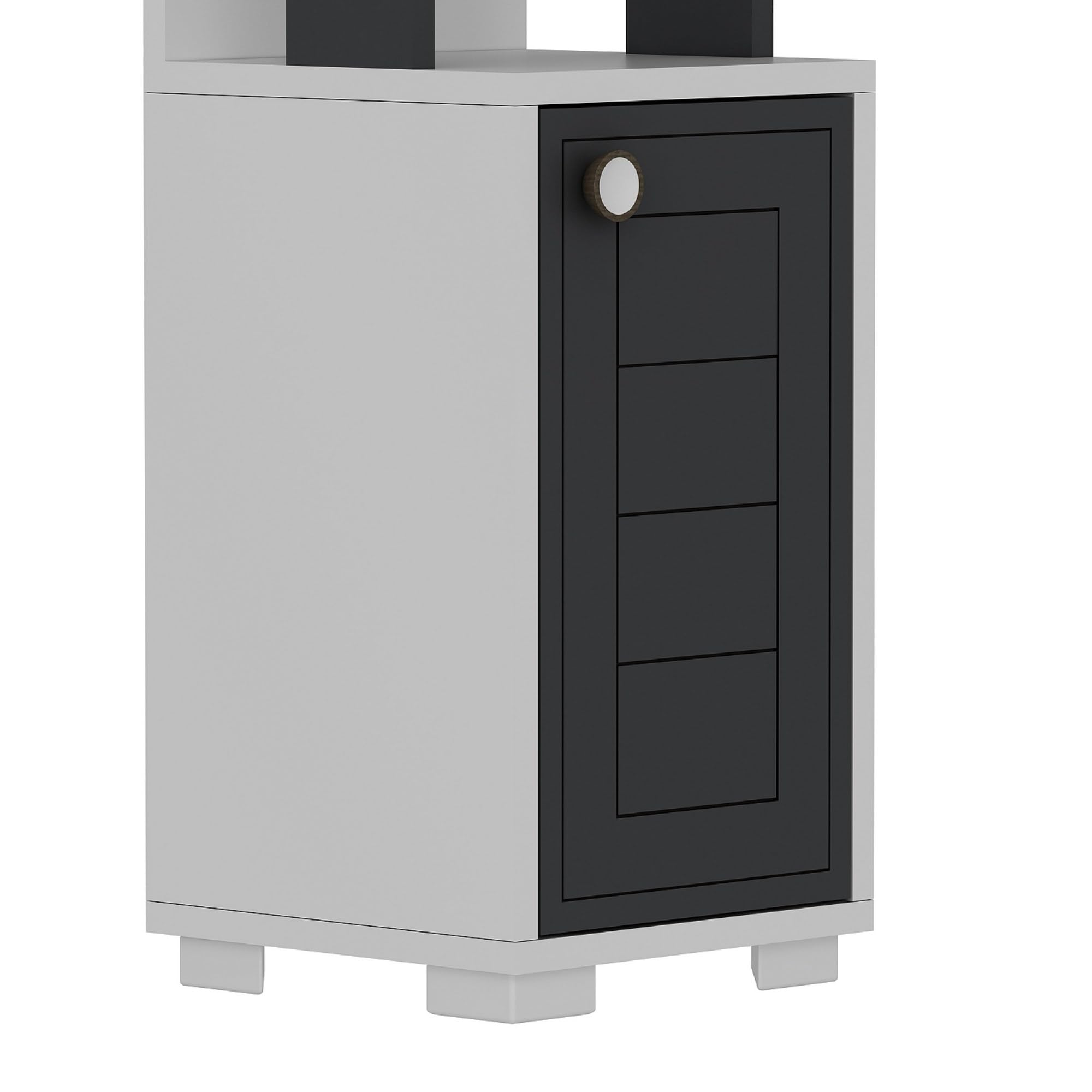Hanah Home Bookshelf, Bianco Antracite, Taglia Unica
