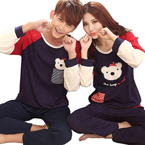 Warmjama Couples Matching Sleepwear Pajamas for Youth Mens L Blue