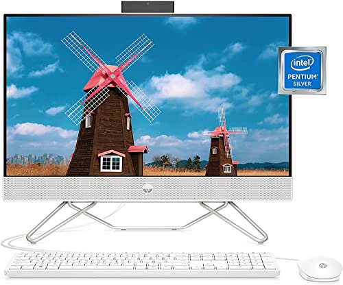 HP 2022 Newest 24-inch FHD IPS Touchscreen All-in-One Desktop Computer Quad-Core Intel Pentium Silver J5040 32GB DDR4 1TB SSD WiFi Bluetooth Windows 11 Pro White w/RATZK 32GB USB