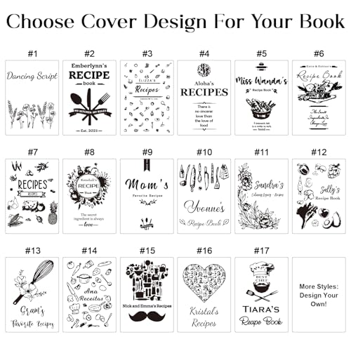 Bleggeit Personalized Recipe Book, Handmade Leather Engraving Name Journal Notebook, Custom Family Cookbooks thumb #2