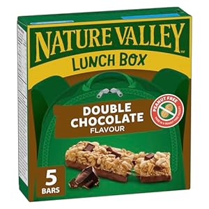 NATURE VALLEY Double Chocolate Flavour Granola Bars, No Artificial Flavours, No Artificial Colours, Snack Bars, Made with Whole Grains, Pack of 5 Granola Bars