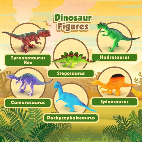Image of Kidology Dinosaur Truck Toy for Kids 3+ Years | Sparks Creativity & Builds Motor Skills | T-Rex Carrier with Roar Sound LED Eyes & Mist Spray | 6 Dino Figures Birthday Gift Boys & Girls