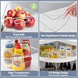 Leeden Lazy Susan Organizer for 26' Diameter Corner Lazy Susan, Plastic Kitchen Cabinet Storage Bins with Handle, 4 Packs, 1/8 Wedge - Food Safe, BPA Free