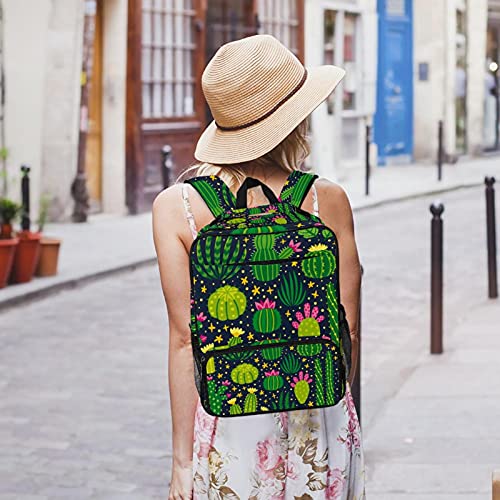 Sac à dos ordinateur portable décontracté à motif cactus pour le travail