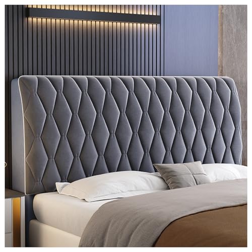 GOFOHIMI Samt Kopfteil Abdeckungen für King Size Bett, Queen und Twin, Vollstaubdicht, Dunkelgrau, 180cm