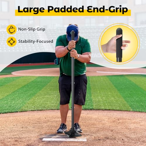 Tamper Tool, Heavy Duty 8"x 8" Steel Ground Tamper Tool for Garden Yard, Metal Hand Landscaping Tampers for Dirt, Soil,Concrete,Asphalt,58 Inch Long Handle,Driveway Repairing, Pathway Ground Leveling - Image 6