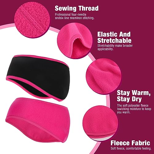 Image of Ear Warmers Headband, KOMAKE 2 Pack Earmuff Headband Fleece Earmuffs Running Headband Winter Ear Covers Moisture Wicking Sweatband Ski Sport Headband For Men & Women (Black+Gray)