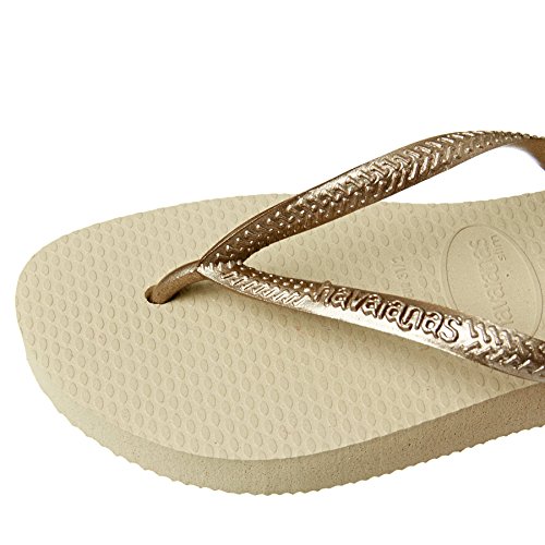 Chinelo Slim, Havaianas, Meninas, Areia/Dourado Claro, 25/26