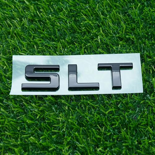 Image of Side Door Emblem 3D Letter Badge Nameplates Sticker Replacement for 1500 Truck SLT 2Pc (Gloss Black)