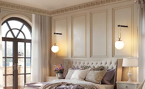 Jengush Battery Operated Wall Sconces Set Of 2,Dimmable Wall Sconce Battery Powered With Remote Control,Indoor Not Hardwired Wall Lamp For Bedroom, Mid-Century Modern Wall Light thumb #7