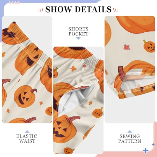 Square Pumpkin Boys Pants Boys Athletic Pants Long Pant for Boywith Pockets Wide-Leg Size 6-14Y4