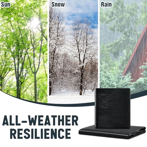 Image of 2 Pcs 8 x 10 ft 5.5 Mil Large Waterproof Tarps Heavy Duty Multipurpose Protective Cover for Home Boats RVs Cars Camping Tent Patio Furniture Roof Emergency Rain Shelter, Black