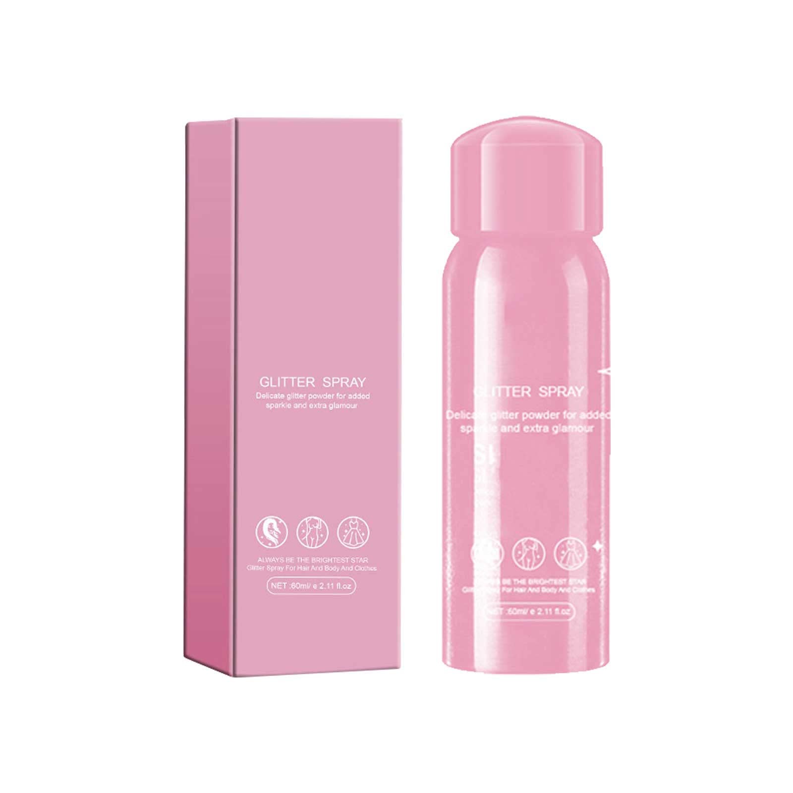 Shiny Glitter Spray Hair and Body Glitter Spray Quick Drying Long Lasting Body Shimmery Spray for Prom Festival Rave and Stage Makeup 60ml Glow in The Dark Hair