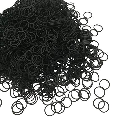 Mini Rubber Bands, Soft Elastic Bands, Premium Small Tiny Black Rubber Bands for Kids Hair, Braids Hair, Wedding Hairstyle (1100 Pieces, Black)