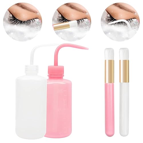 Miniatura 4 de 1 unids 8.5 fl oz de plástico Satety Lash Cleaning Tatoo Wash Bottle 2PCS nariz Blackhead limpieza facial champú cepillo para suministros de