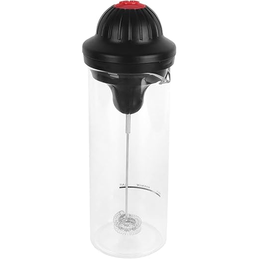 SHOPECOM Portable Electric Milk Frother Cup for Coffee, New Coffee Grinder, Drink Cup with 3 Heads Electric Whisk Coffee Frother, for Coffee, Hot Chocolate, Eggs, Black (1)