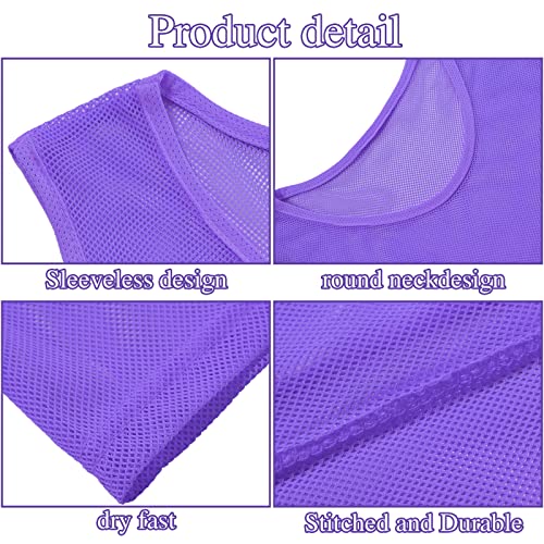 Image of Sintege 12 Pcs Soccer Pinnies Pennies Jersey Scrimmage Vest Sports Practice Jersey Mesh Basketball Vest for Youth Adult Kids