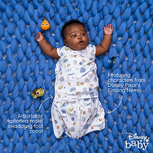 Image of HALO Disney Baby Finding Nemo 100% Cotton Sleepsack Swaddle, 3-Way Adjustable Wearable Blanket, Great Barrier Reef, Small, 3-6 Months