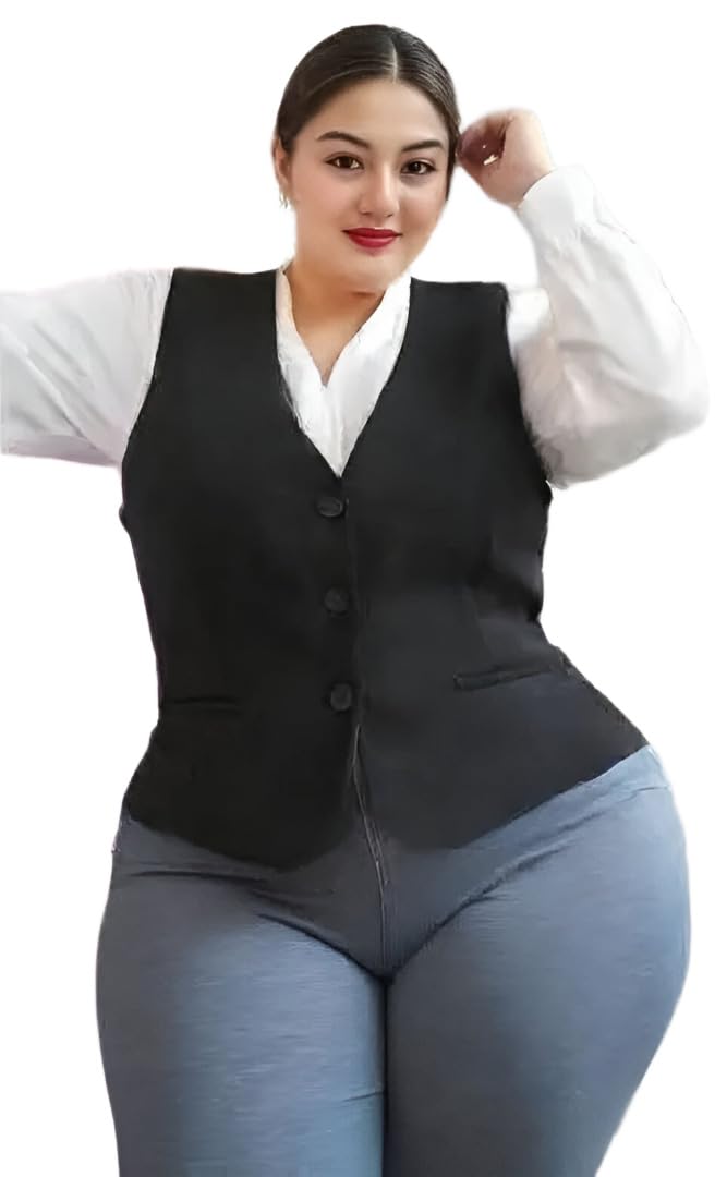TIPTOP TRENDS Women's Black Waistcoat-Slim Fit Western Waistcoat for Women & Girls-picture-10
