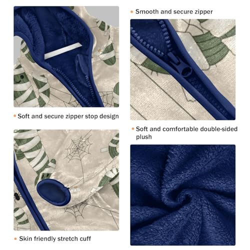 Cute Cacti with Spiders Toddler Fleece Jacket Girl Boys Hooded Fleece Jacket Coat Warm Outwear Zip-up 3-10T3