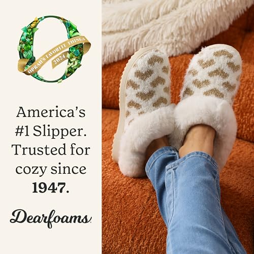 Image of Dearfoams Women's Memory Foam Cozy Soft House Slippers Gifts for Women Hannah Knit Clog House Shoes