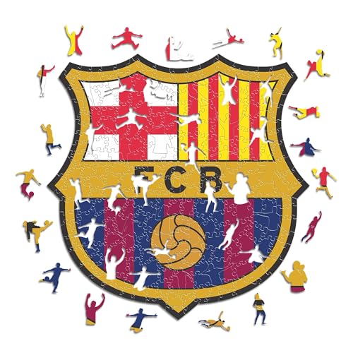 Iconic Puzzles, Logo Barcelona, ​​Producto Oficial, Puzzles de Madera para Adultos y Niños, Madera 100% Sostenible, S, 150 Piezas