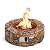 Tangkula 28 Inch Round Propane Gas Fire Pit, Patiojoy 40,000 BTU Stone Look Outdoor Propane Fire Pit with Lava Rocks & PVC Cover, Faux Stone Gas Fire Pit Table for Patio, Courtyard, Garden (Brown)