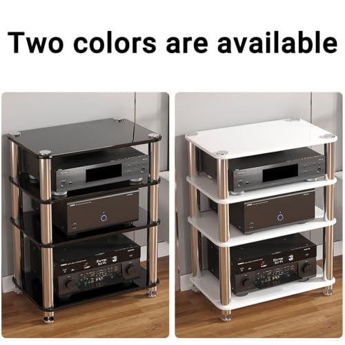 Soporte Rack Hi-Fi para tocadiscos en vidrio templado negro mate 7