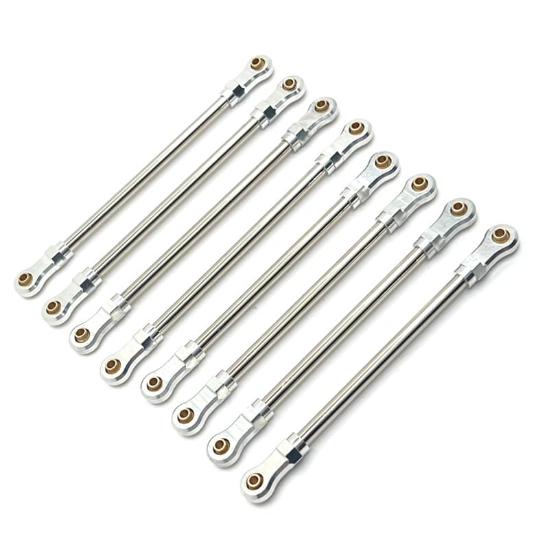 Metal Upgraded Chassis Adjustable Pull Rod for YiKong 1/10 YK4016 RC Car Parts(Silver)