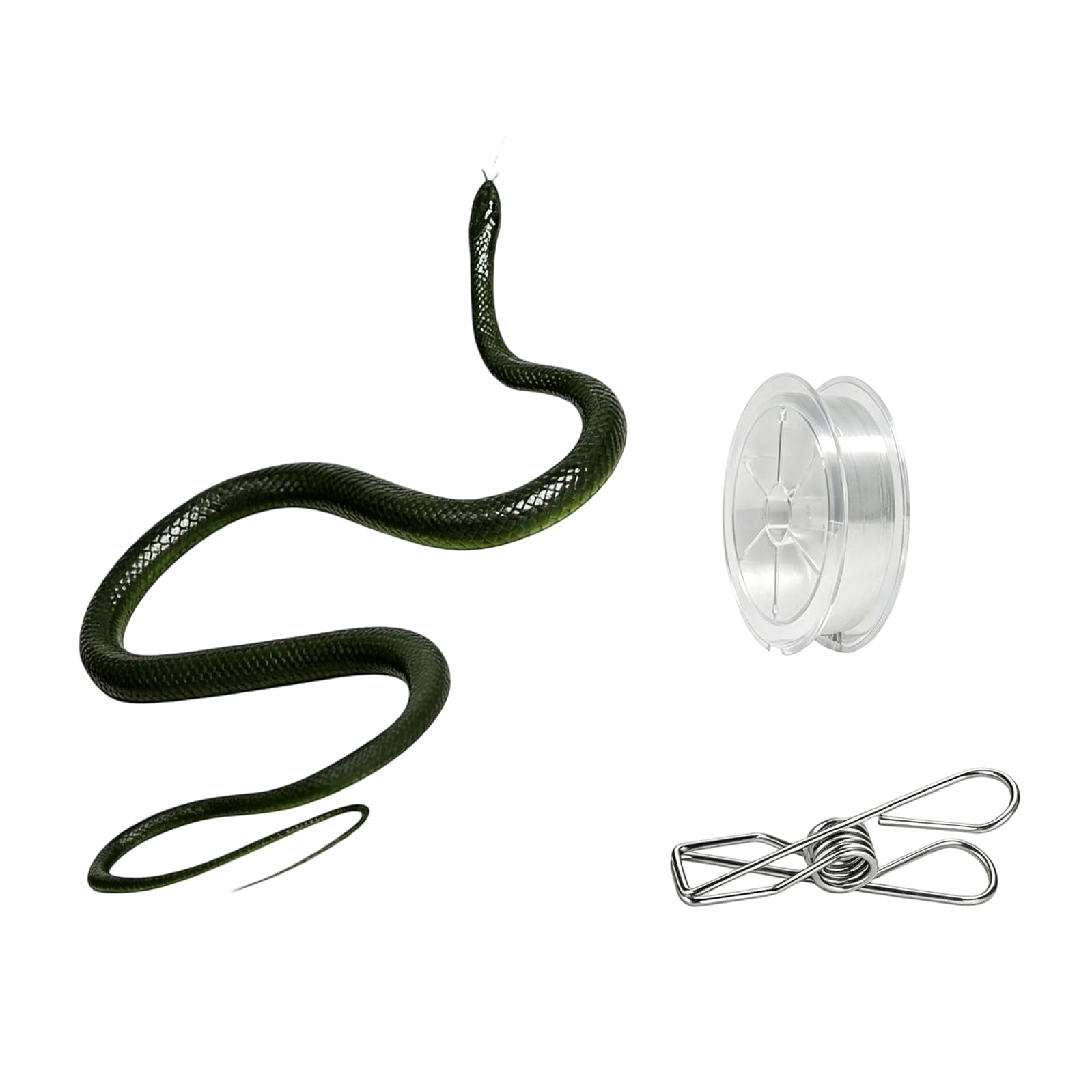 Rndqw 1Pcs Rubber Snake Set, Realistic Flexible Clip-On Prank Fake Snake