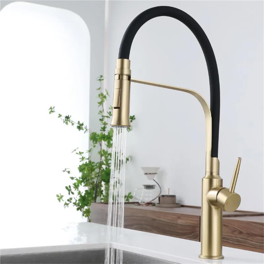 ZQFHSX Matte Brush d Kiten Faucet Deck Mounted Mixer Rotation Stream Sprayer Nozzle Sink Hot Cold Taps LWX
