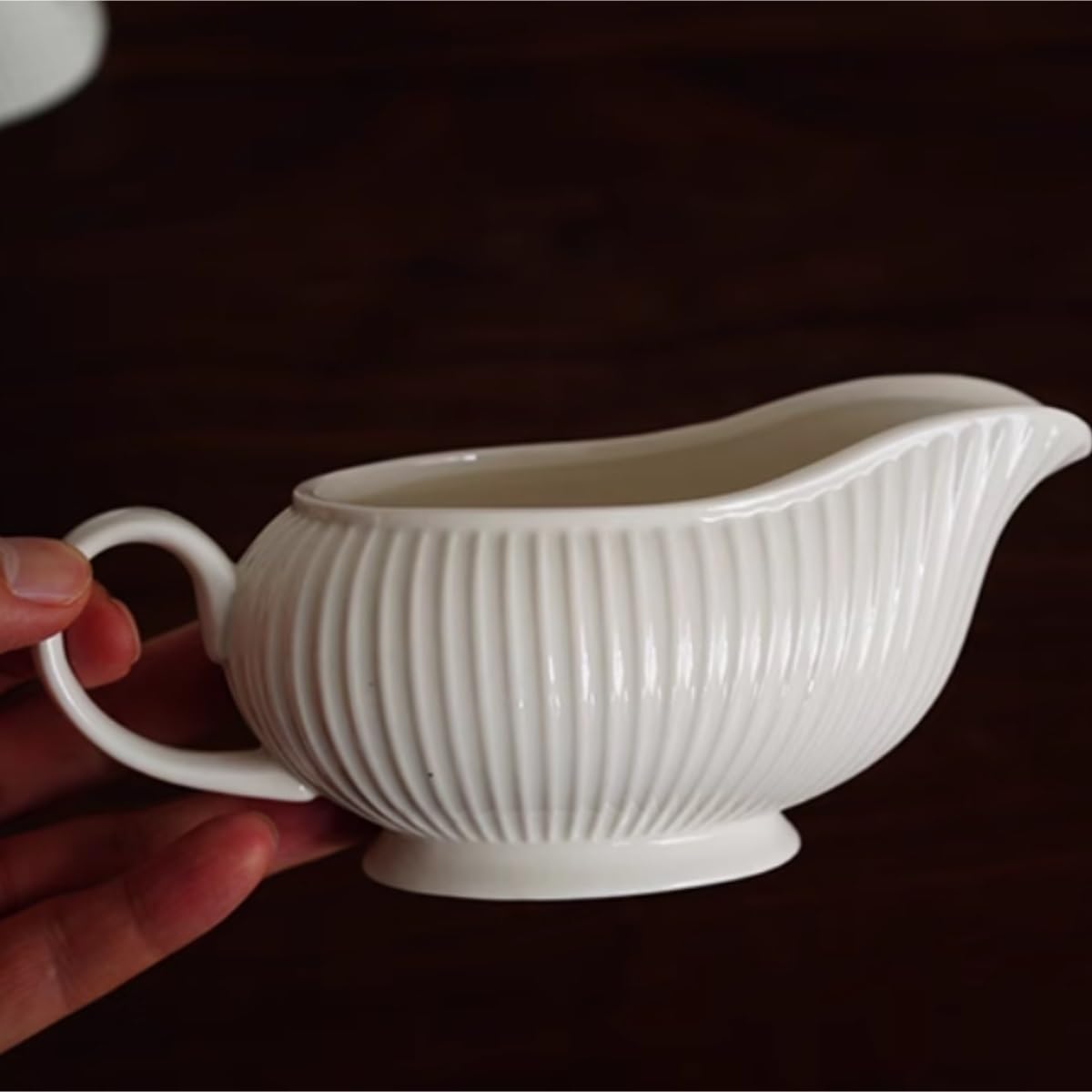 Salsiera in ceramica nordica per condimenti per insalata e sugo – Elegante set da tavola per tè pomeridiano, secchiello per succhi per cucina e ristorante, design classico e semplice