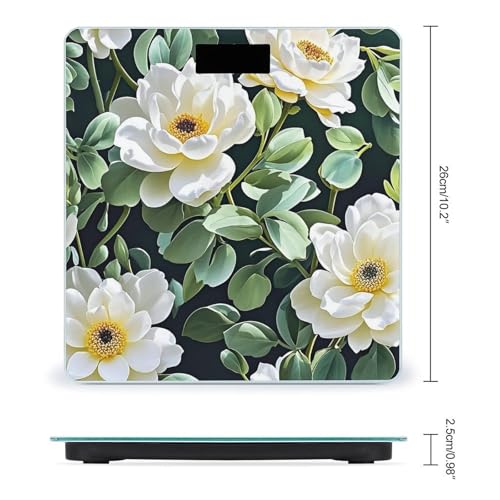Báscula Digital de Baño Blanca y Esmeralda con Plataforma Amplia miniatura 2
