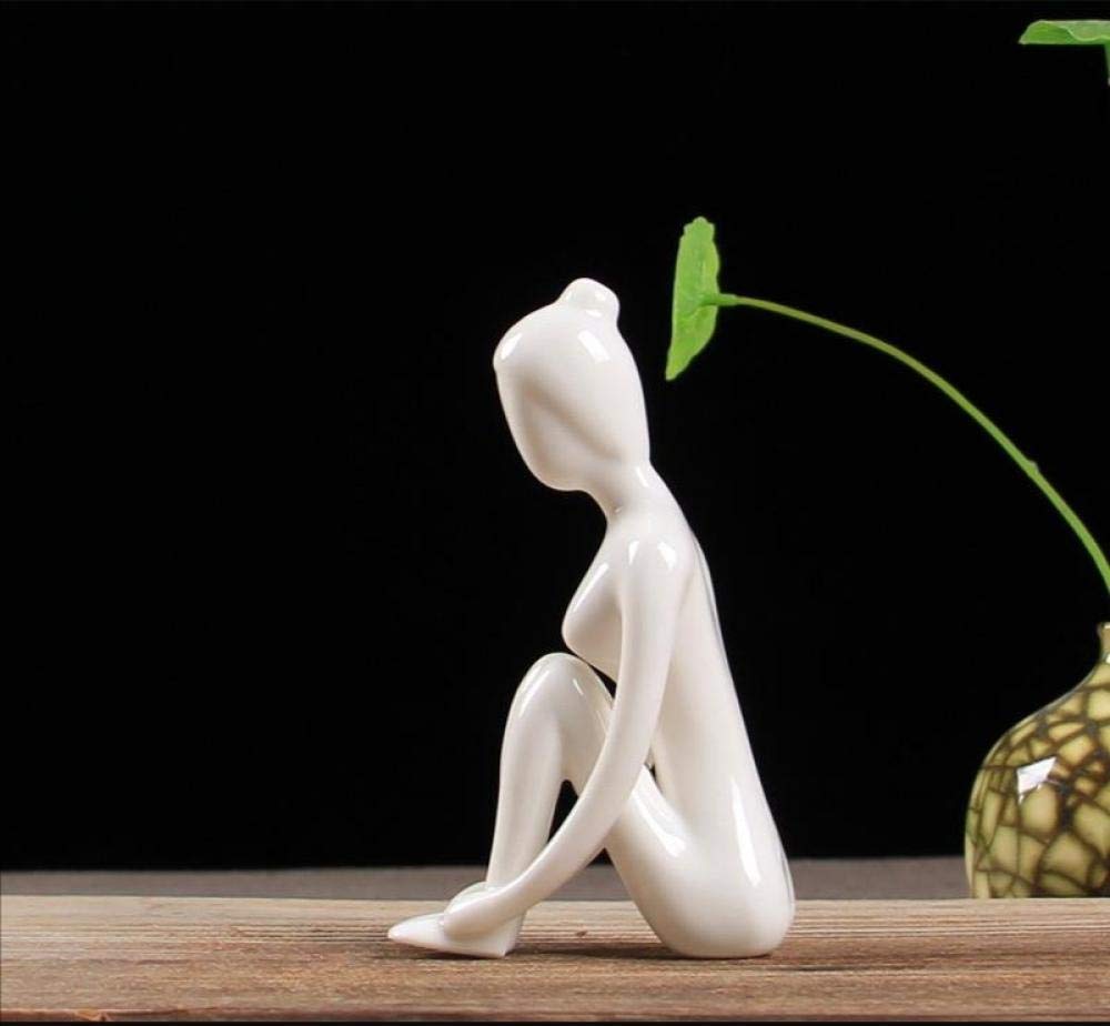 MZTYX Us Modern Minimalist Creative Yoga Girl Jewelry Ceramic Crafts Home Accessories Abstract Figures Wall Cabinet Small Ornaments-Panya