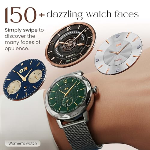 Image of GOBOULT Alora Smart Watch 1.19'' AMOLED Display, BT Calling, Rotating Bezel, 150+Watchfaces, 800 Nits Brightness, AI Voice Assistant, SpO2 Monitoring, 120+ Sports Mode (Silver)