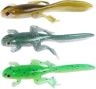 Dr.Fish 6 Pack Soft Body Frog Fishing Lures Freshwater Plastic Swimbait 3.2 Inch