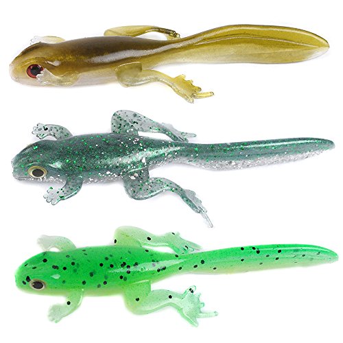 Dr.Fish 6 Pack Soft Body Frog Fishing Lures Freshwater Plastic Swimbait 3.2 Inch