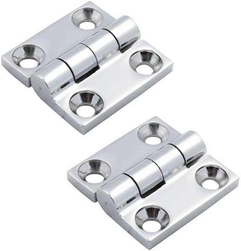 2 Pieces 316 Stainless Steel Butt Hinge with 4 Holes 38mm 50mm Mirror Polish Marine Boat Hardware Hinges Compatible with Heavy Duty Applications