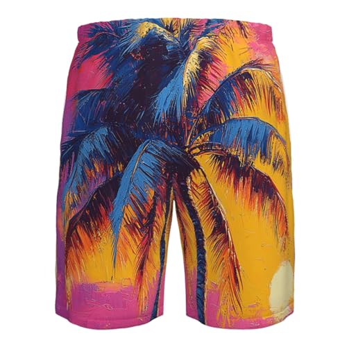 Men's Swim Trunks Bathing Suit Quick Dry Beach Board Shorts - Hawaii Tropical Palm Tree4