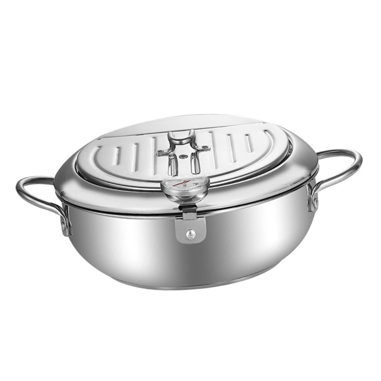 PRETYZOOM Japanese Tempura Fryer Pot Deep Fryer for Kitchen with Temperature Control Compatible with Gas and Induction Cookers for Fish and Tempura Cooking