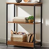 Beemyiシェルフ オープンシェルフ・ラック オープンラック 棚 木製ラック 3段 幅60*奥行き30*高さ80cm ブラウン組立簡単 (3段, Brown)