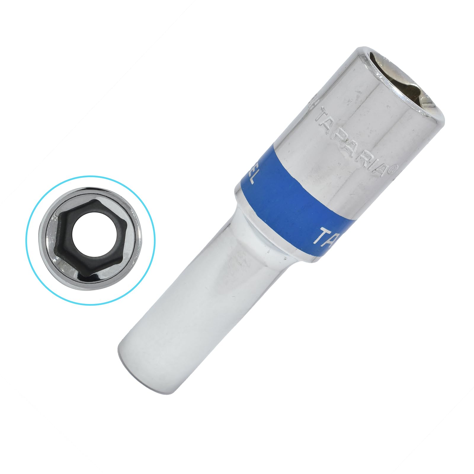 TAPARIA Socket made of Chrome Vanadium Steel 6 Point Deep/Long Socket (Silver), L 8H of 1/2" (12.7mm) square drive size. Automobile, Industrial, Fabrication, Professional and Home Use-image-21