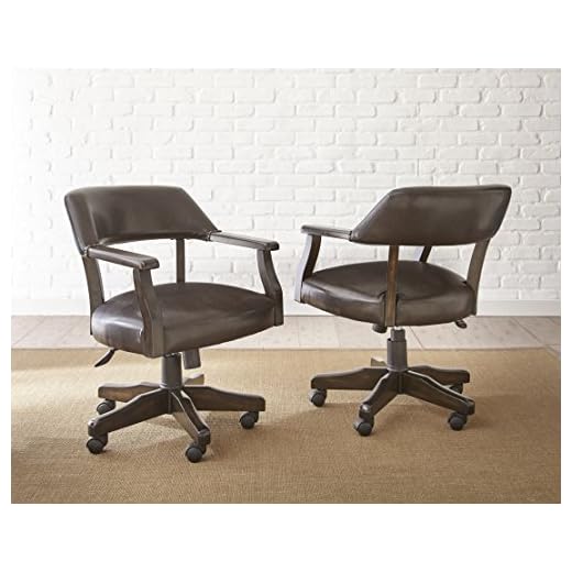 Steve Silver Rudy Adjustable Faux Leather Game Chair in Medium Walnut